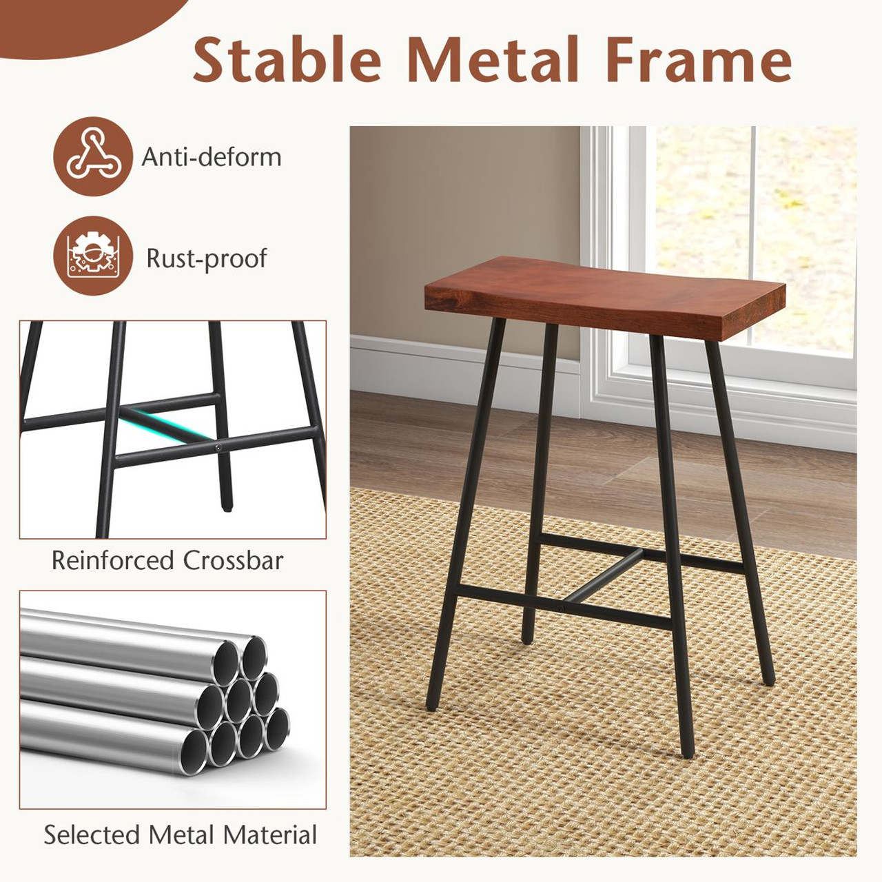 Industrial Saddle Stools (Set of 2) product image