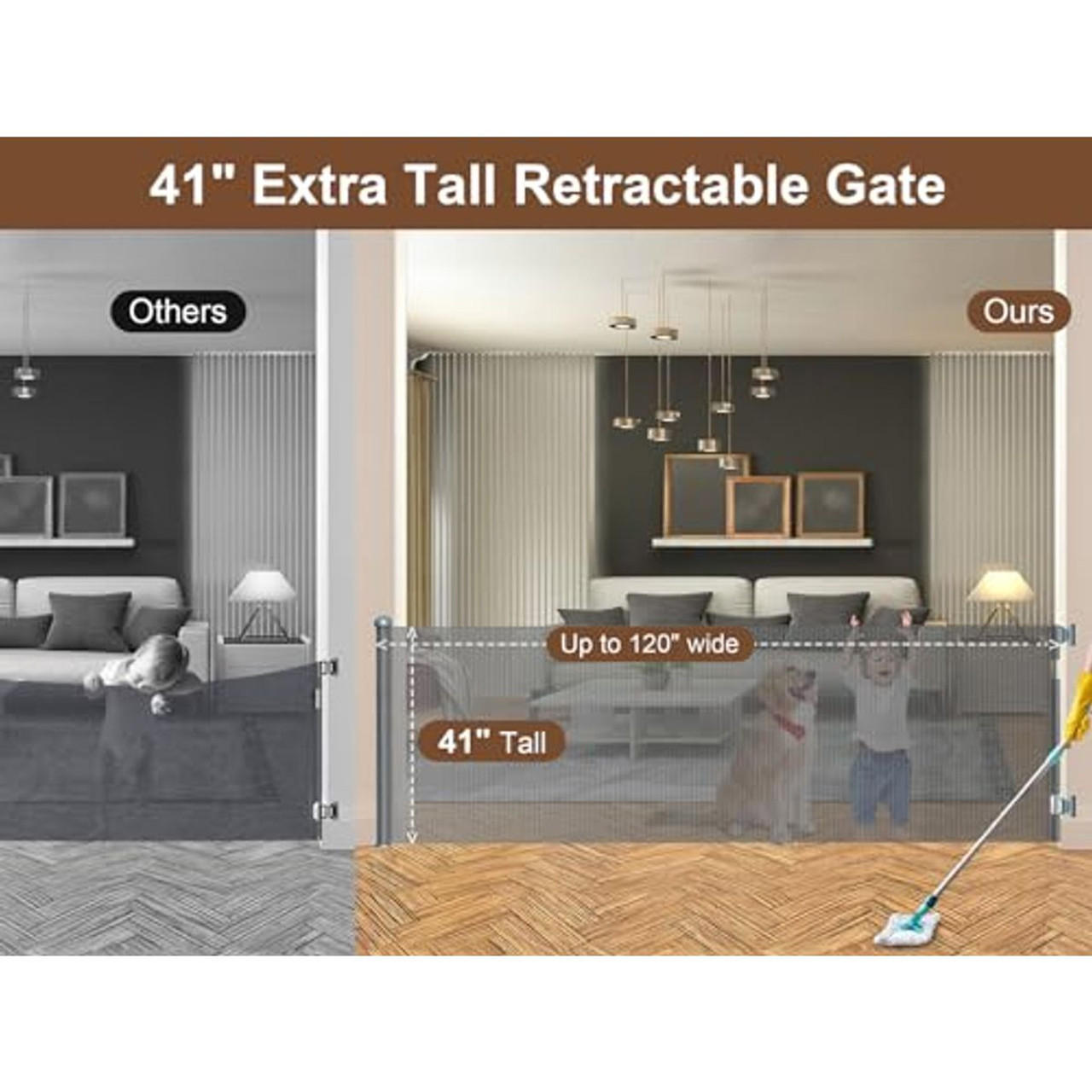 41" Extra Tall Retractable Baby Gate product image