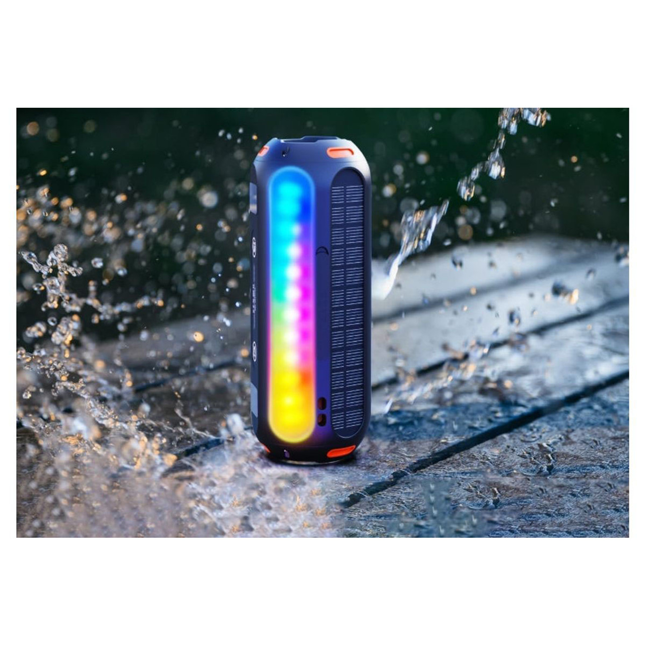 Magnetic Bluetooth Speaker with Solar Charging & Flashing Lights product image