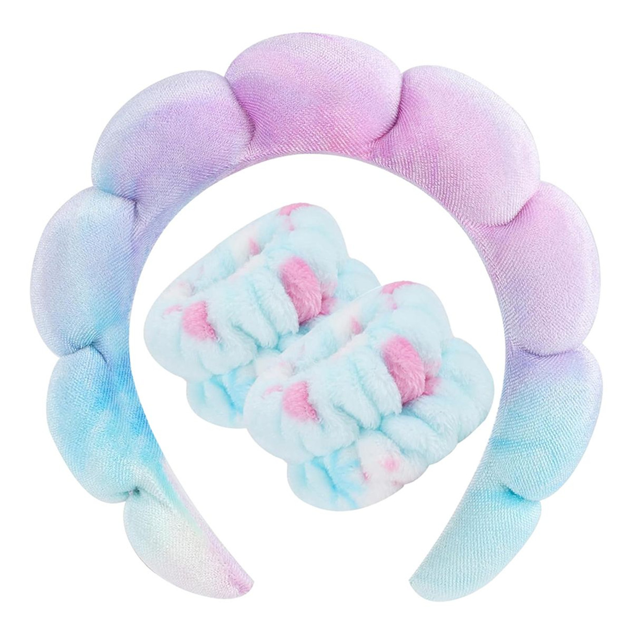 Non-Slip Bubble Spa Headband with Wristbands (3-Pack) product image