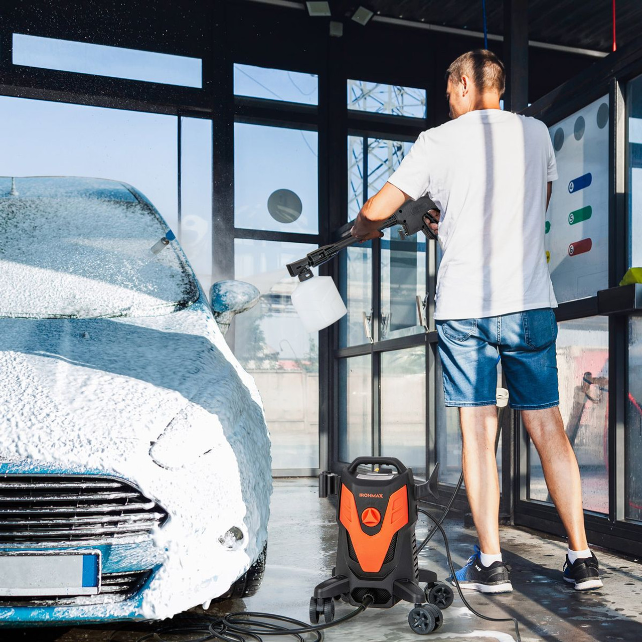 2400-PSI Electric Pressure Washer with 4 Universal Wheels product image