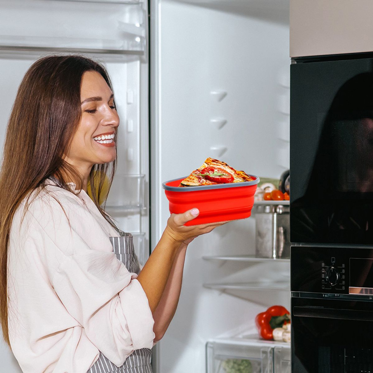 Collapsible Adjustable Reusable Pizza Container (2-Pack) product image