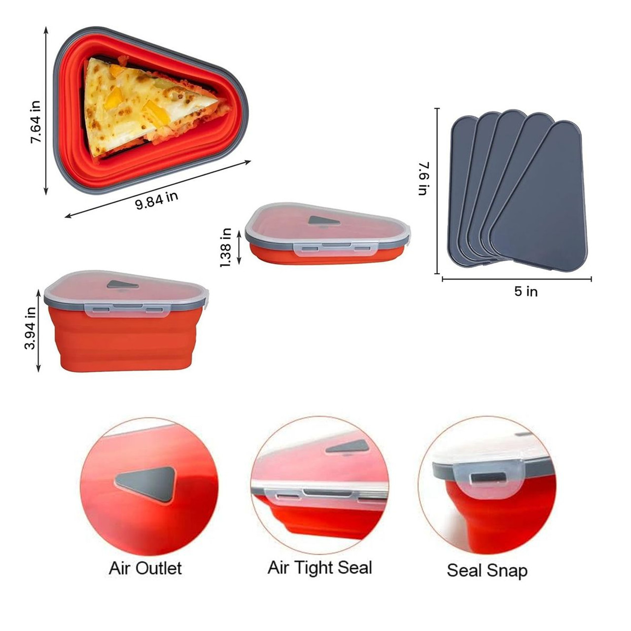 Collapsible Adjustable Reusable Pizza Container (2-Pack) product image