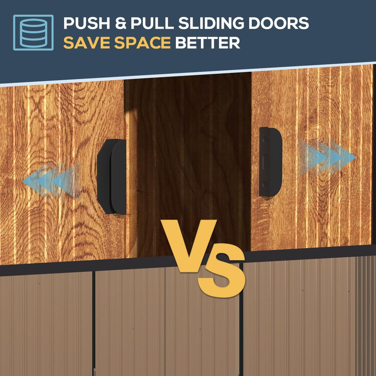8x6 ft Woodgrain Outdoor Storage Shed with Sliding Doors  product image