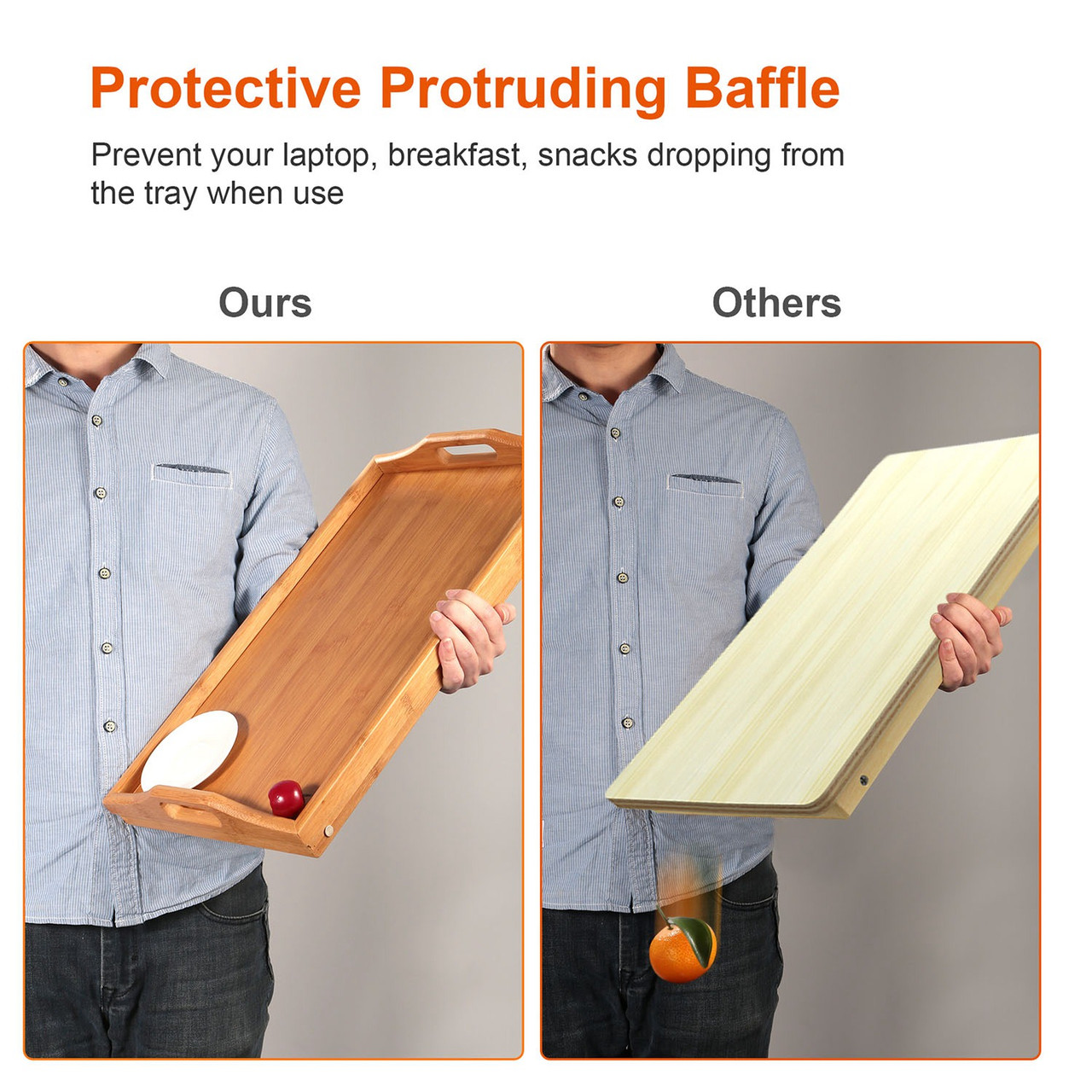 Bamboo Bed Tray Table with Folding Legs product image