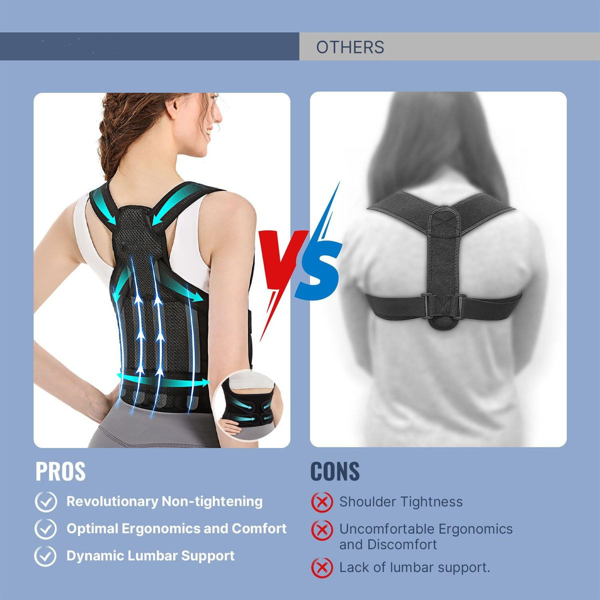 Back Brace and Posture Corrector Adjustable And Lightweight Posture Corrector Back Support Provides Support And Shape For Neck, Shoulders And Back(Size S) product image