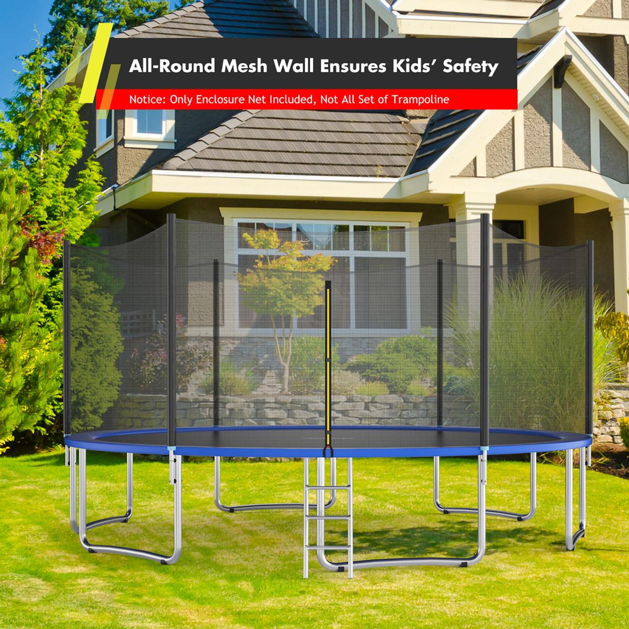 Trampoline Safety Enclosure Net with Zipper (12/14/16FT) product image