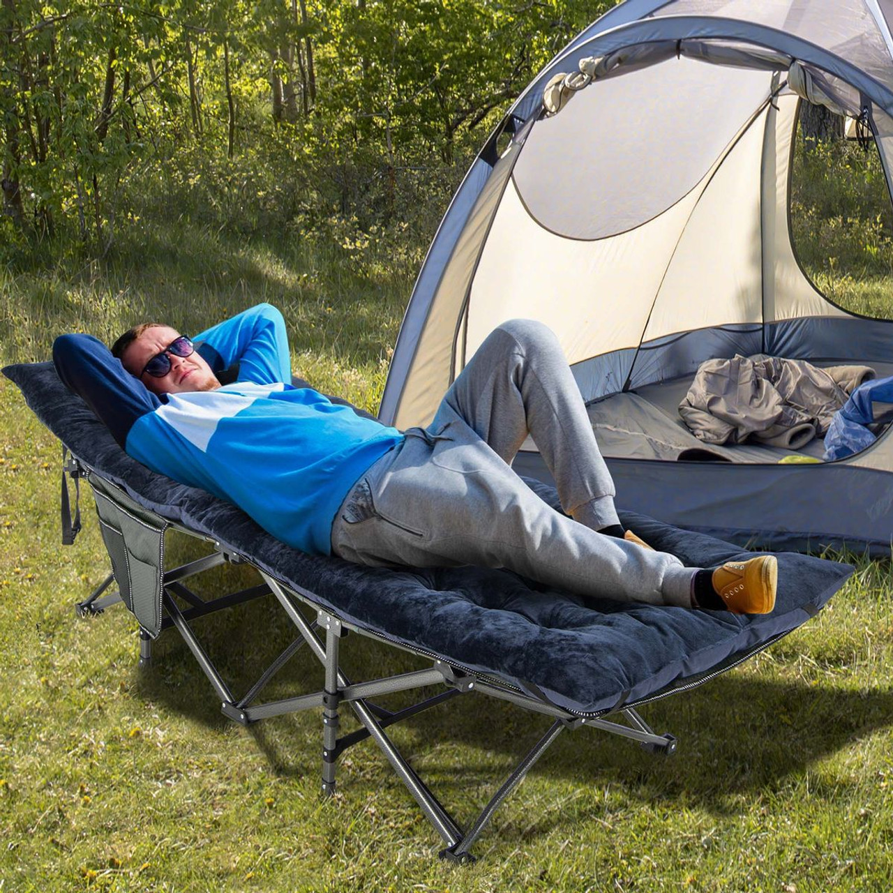 Camping Cot Pad with Soft & Breathable Crystal Velvet - 75" x 27.5" product image