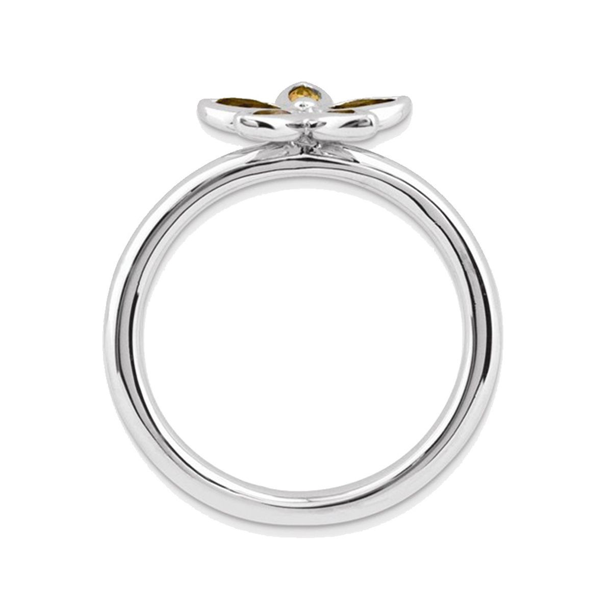 1/3 Carat (ctw) Citrine Flower Ring  in Sterling Silver product image