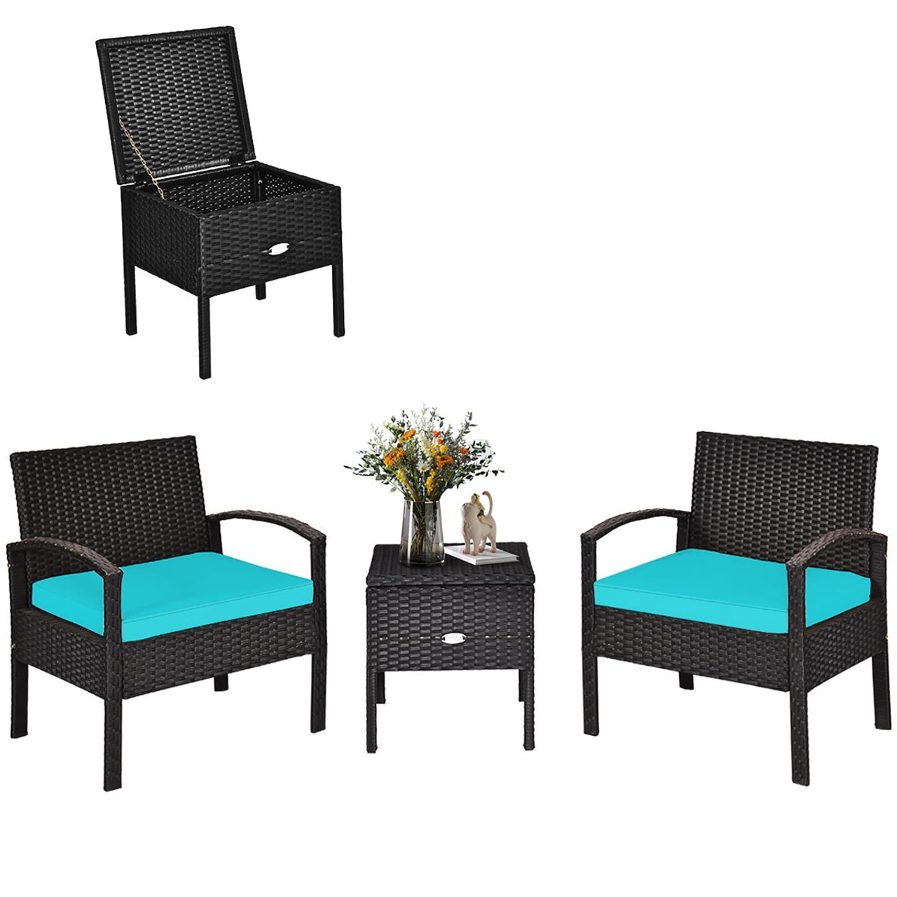 3- Piece Patio Rattan Furniture Set product image