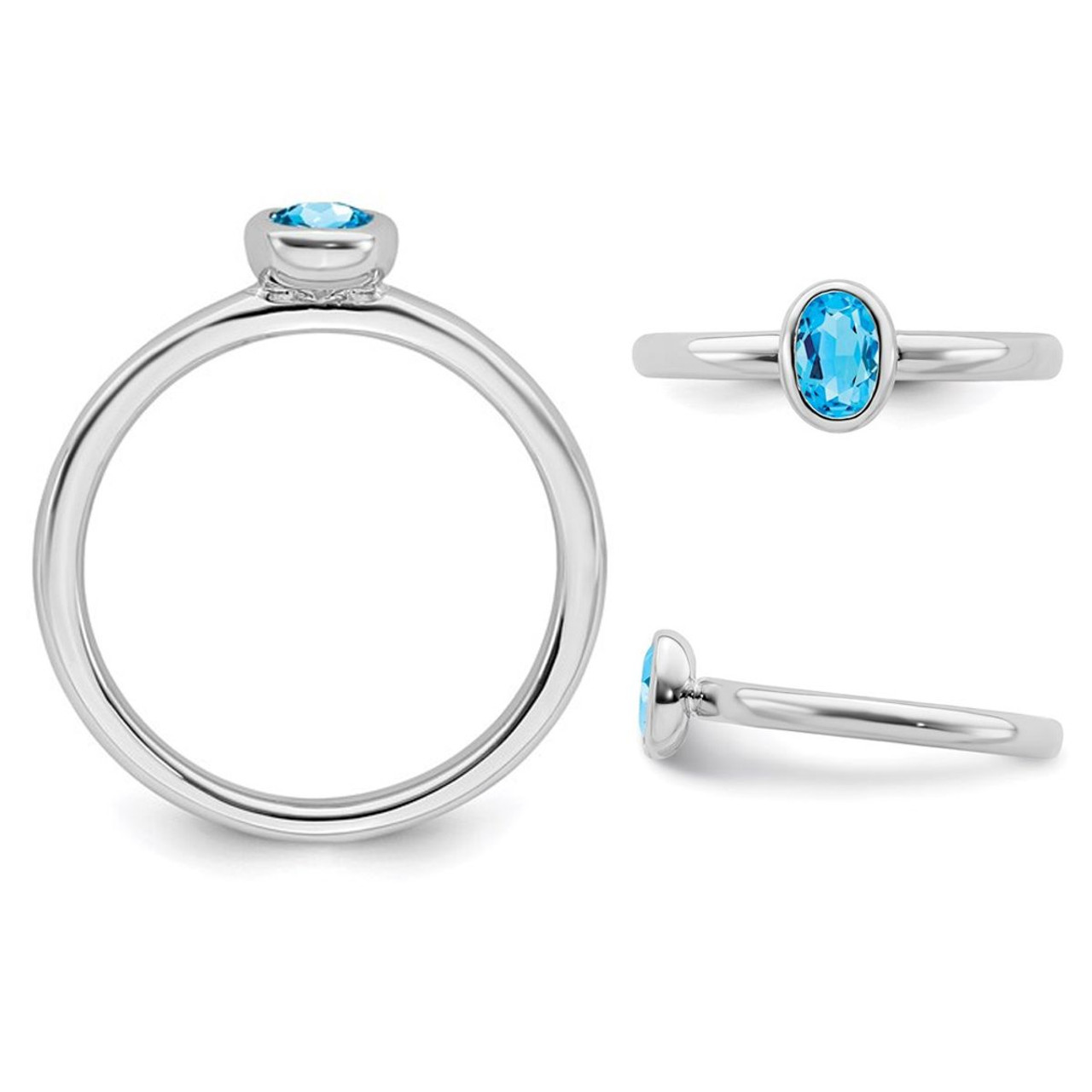 Blue Topaz Stacking Ring 2/5 Carat in Sterling Silver product image