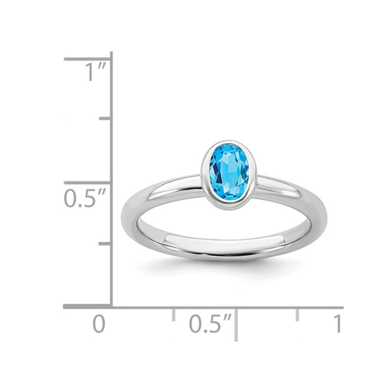 Blue Topaz Stacking Ring 2/5 Carat in Sterling Silver product image