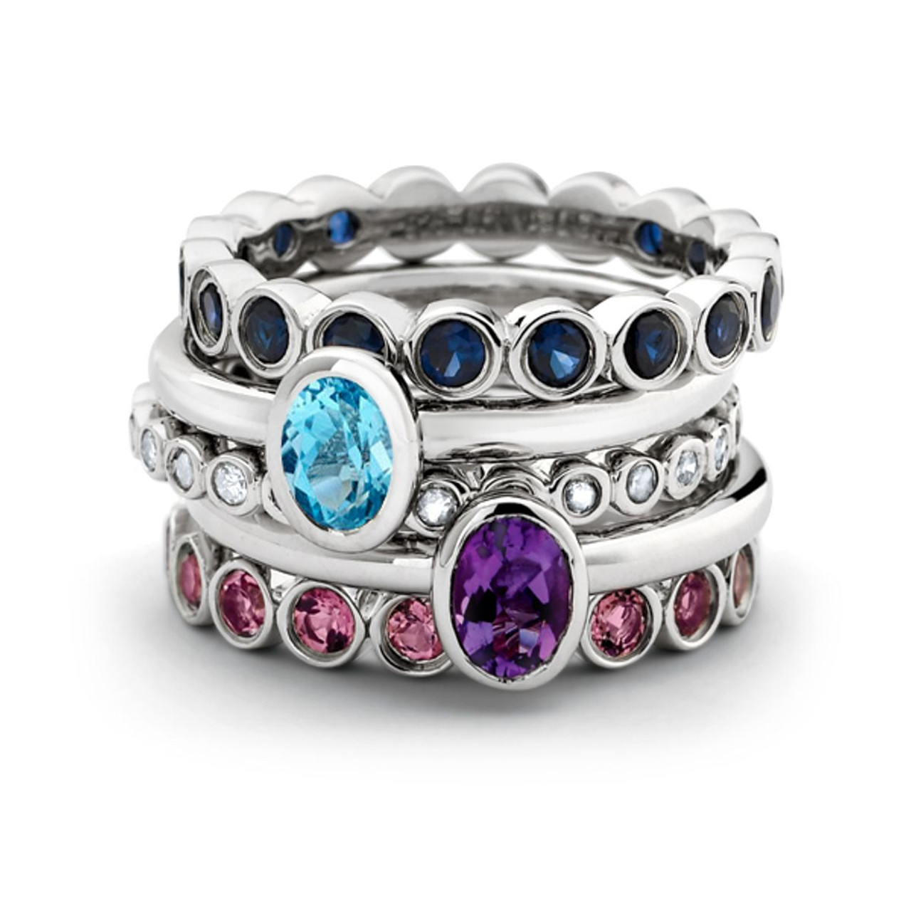 Blue Topaz Stacking Ring 2/5 Carat in Sterling Silver product image