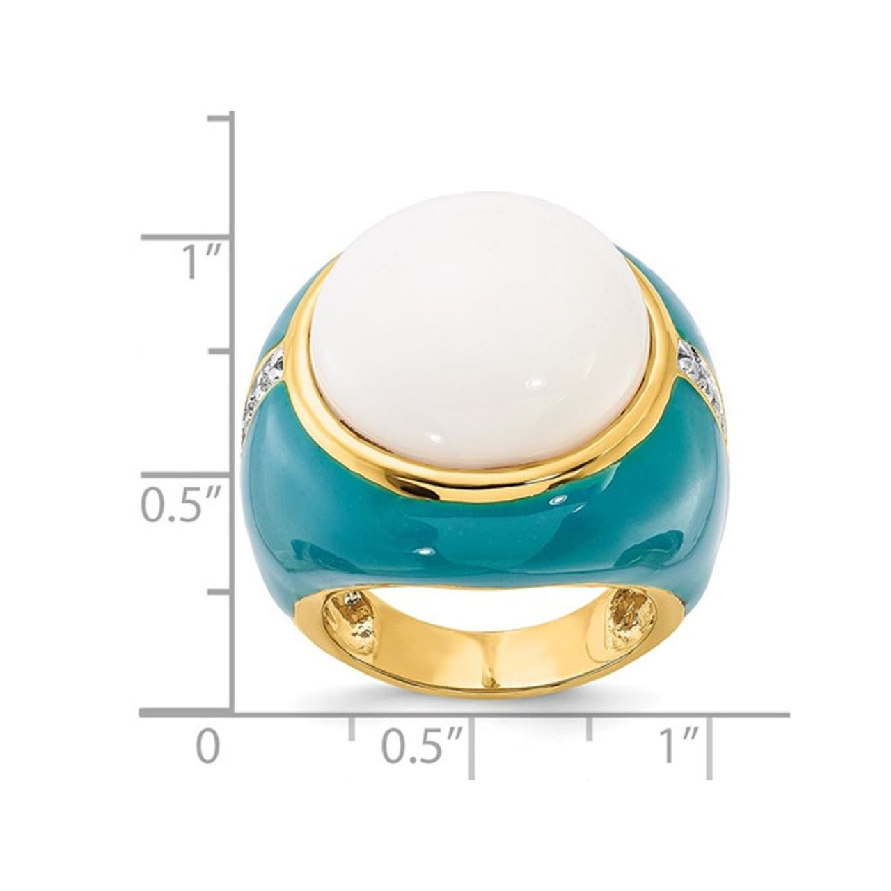 Sterling Silver Gold-Plated White Agate Cocktail Ring  product image