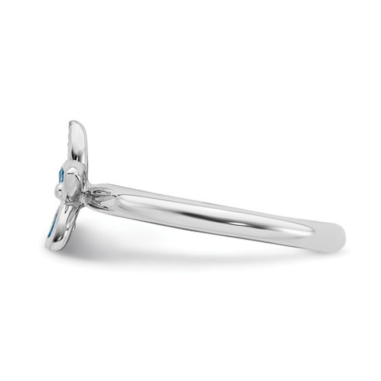 2/5 Carat (ctw) Blue Topaz Flower Ring in Sterling Silver product image