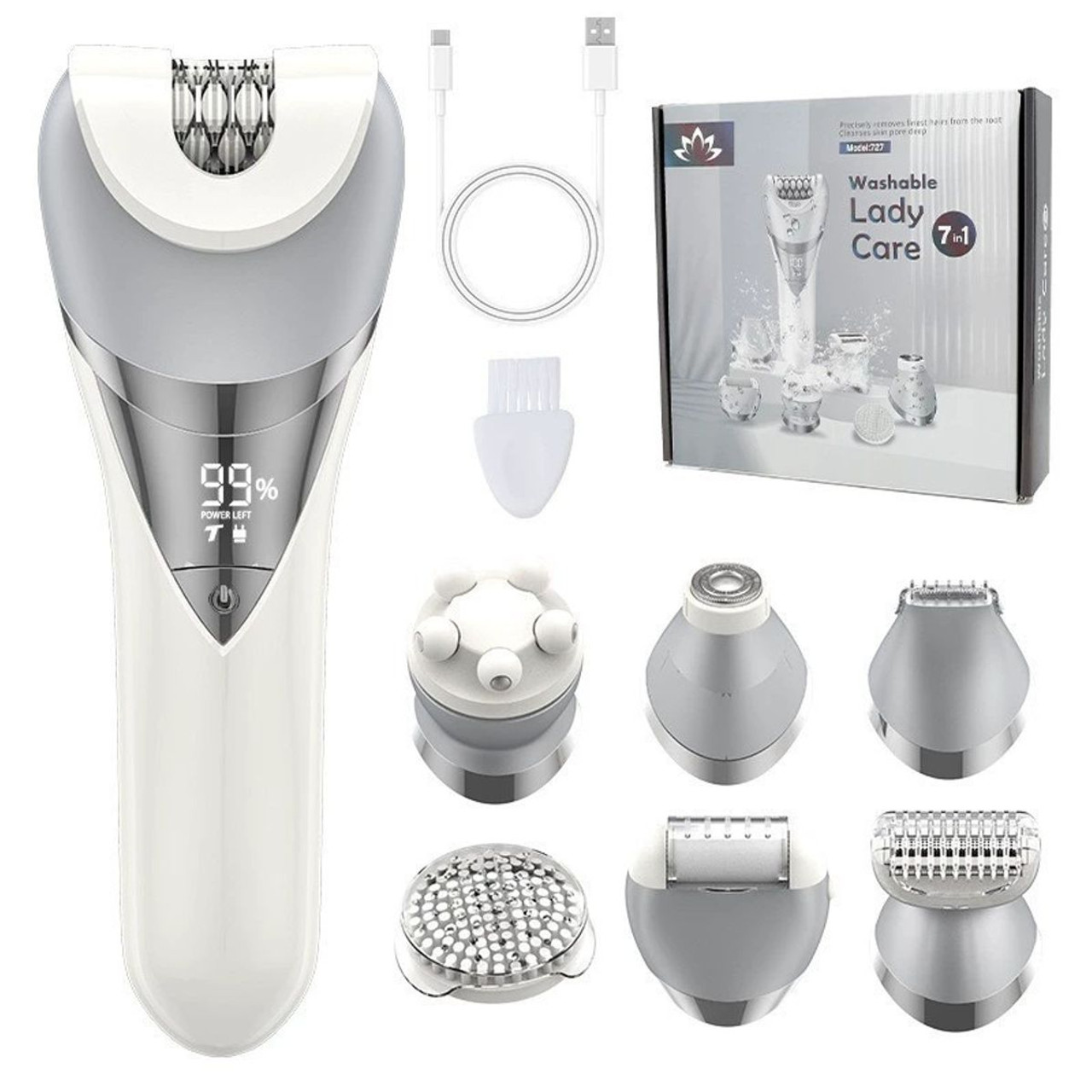 Epilator for Women, 6 in 1 Epilator Hair Removal for Women, Shaver, Bikini, Face Razor, Facial Brush, Face Massage and Body Exfoliator product image