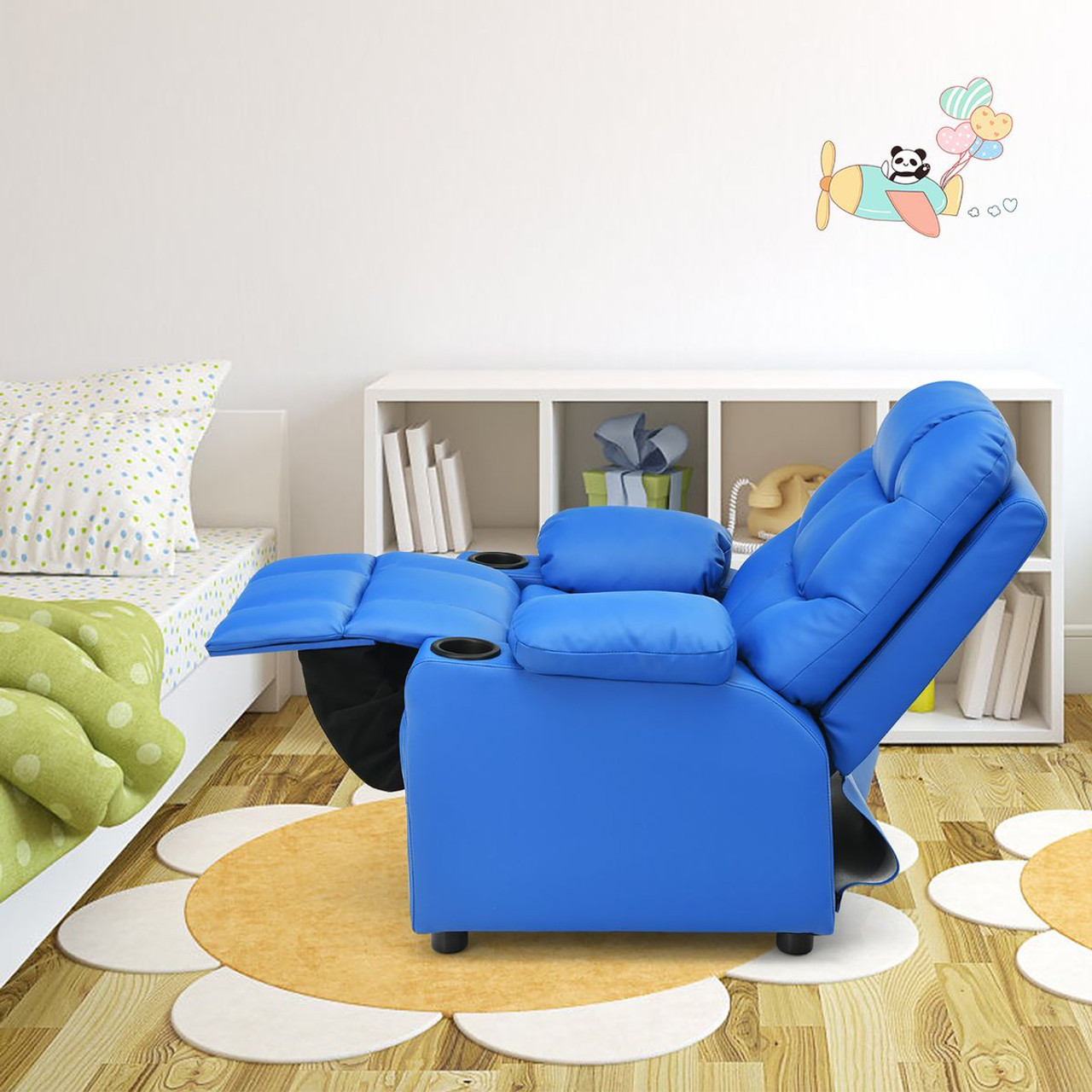 PU Leather Kids Recliner Chair with Cup Holders product image