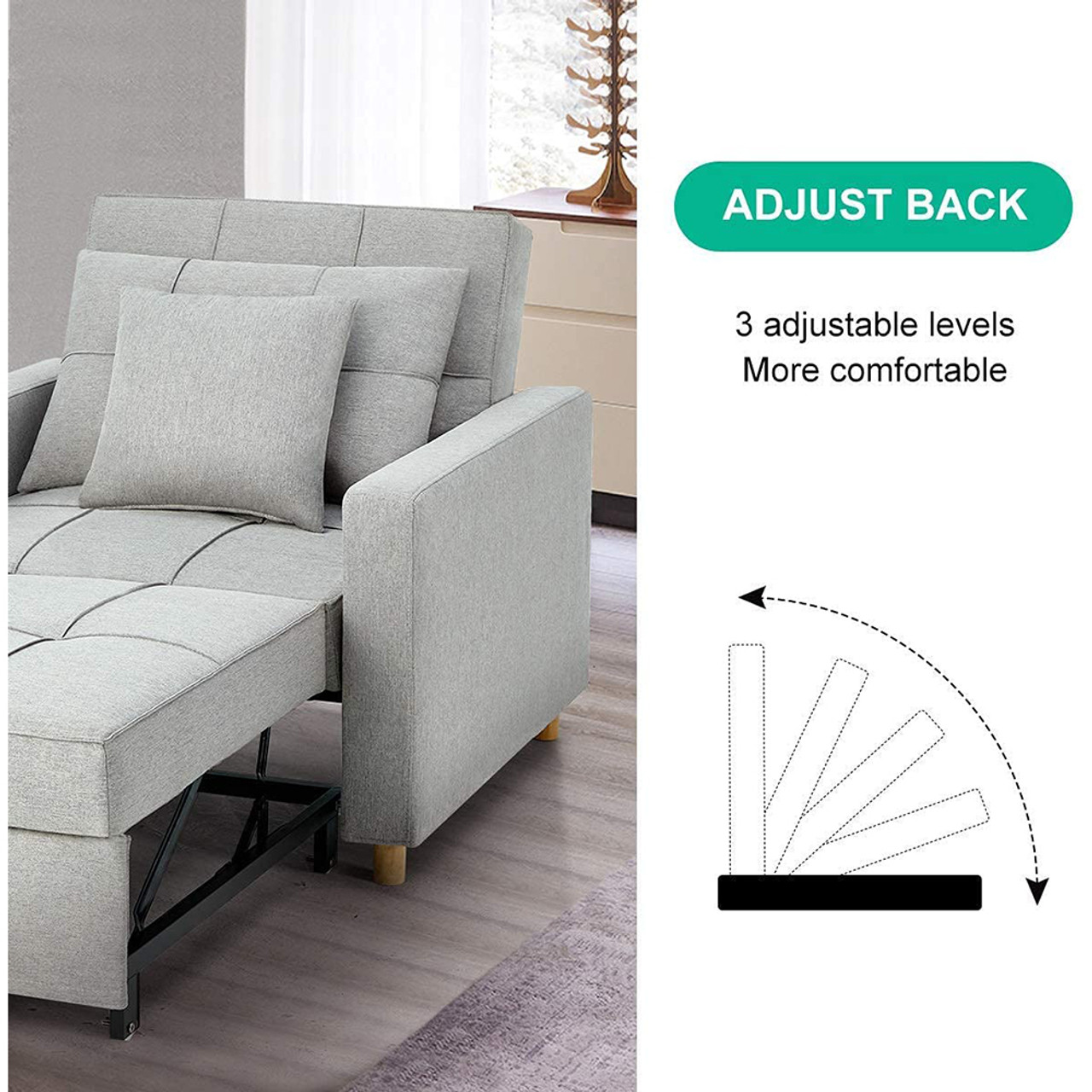 3-in-1 Sofa Bed Chair with Adjustable Backrest product image