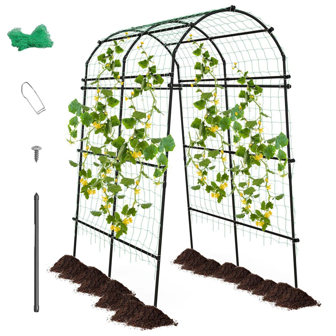 7.5-Foot Garden Arch Trellis with PE Coated Metal Structure product image