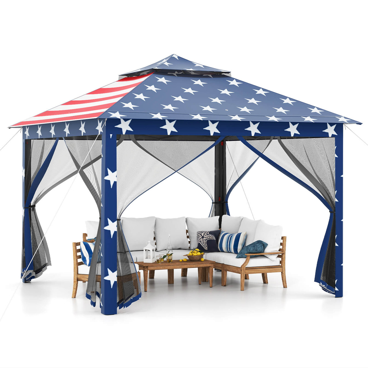 11 x 11-Foot 2-Tier Pop-up Canopy with Carrying Bag product image