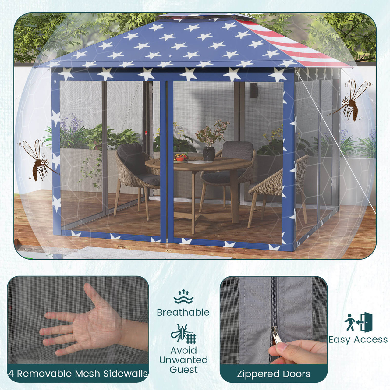 11 x 11-Foot 2-Tier Pop-up Canopy with Carrying Bag product image