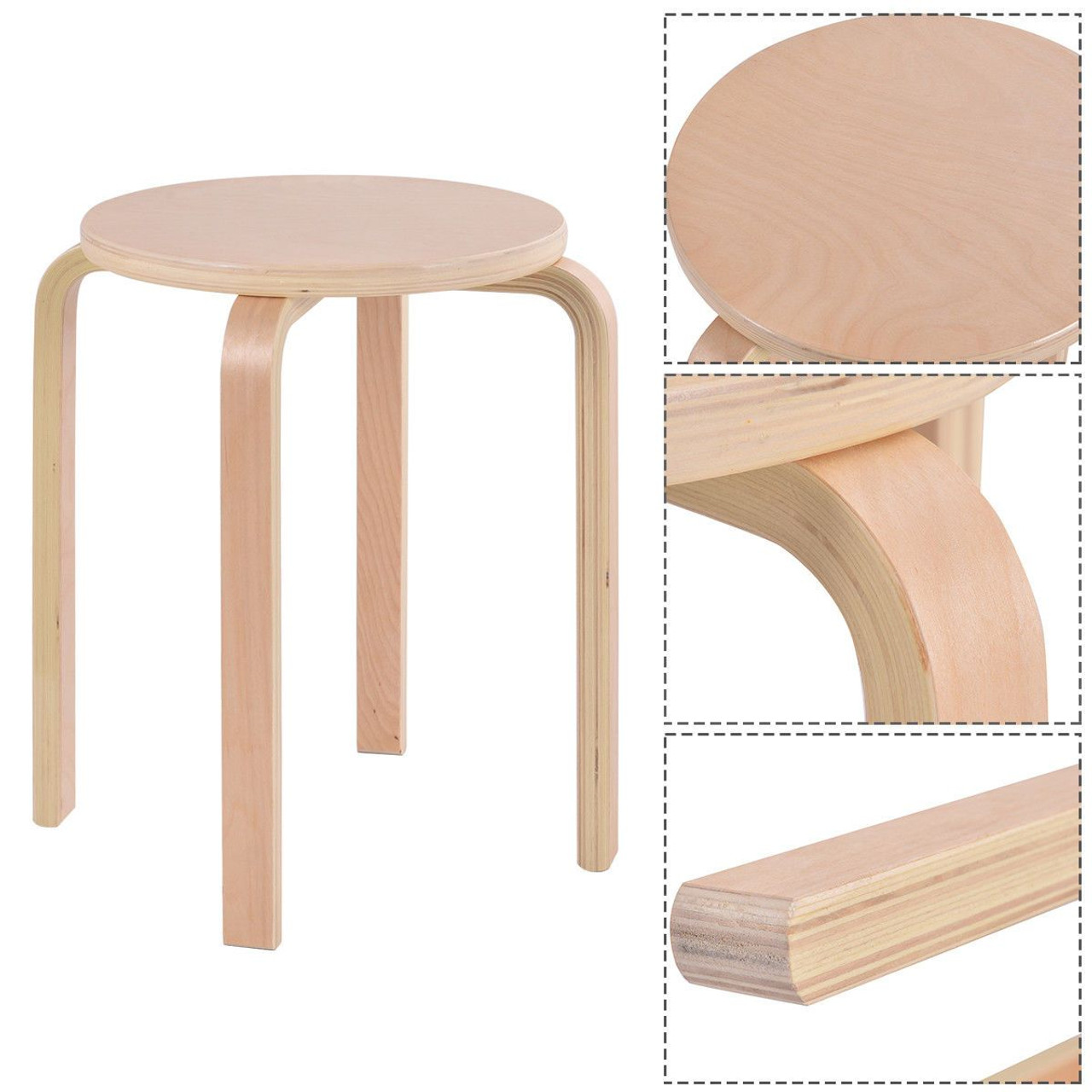 17-Inch Bentwood Stools with Round Top (Set of 4) product image