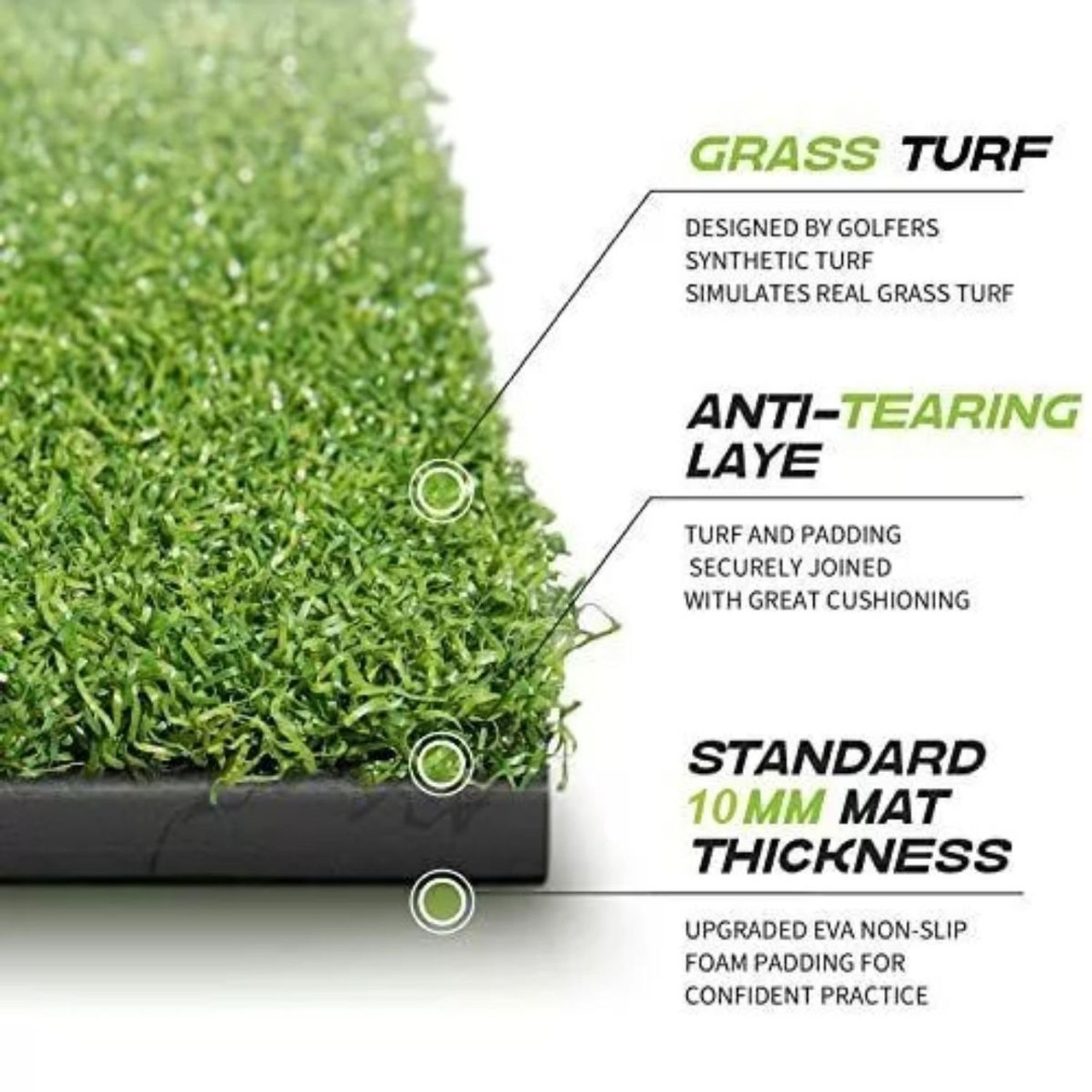 39 x 49-Inch Golf Practice Turf with Net, 10 Balls, and 2 Tees product image
