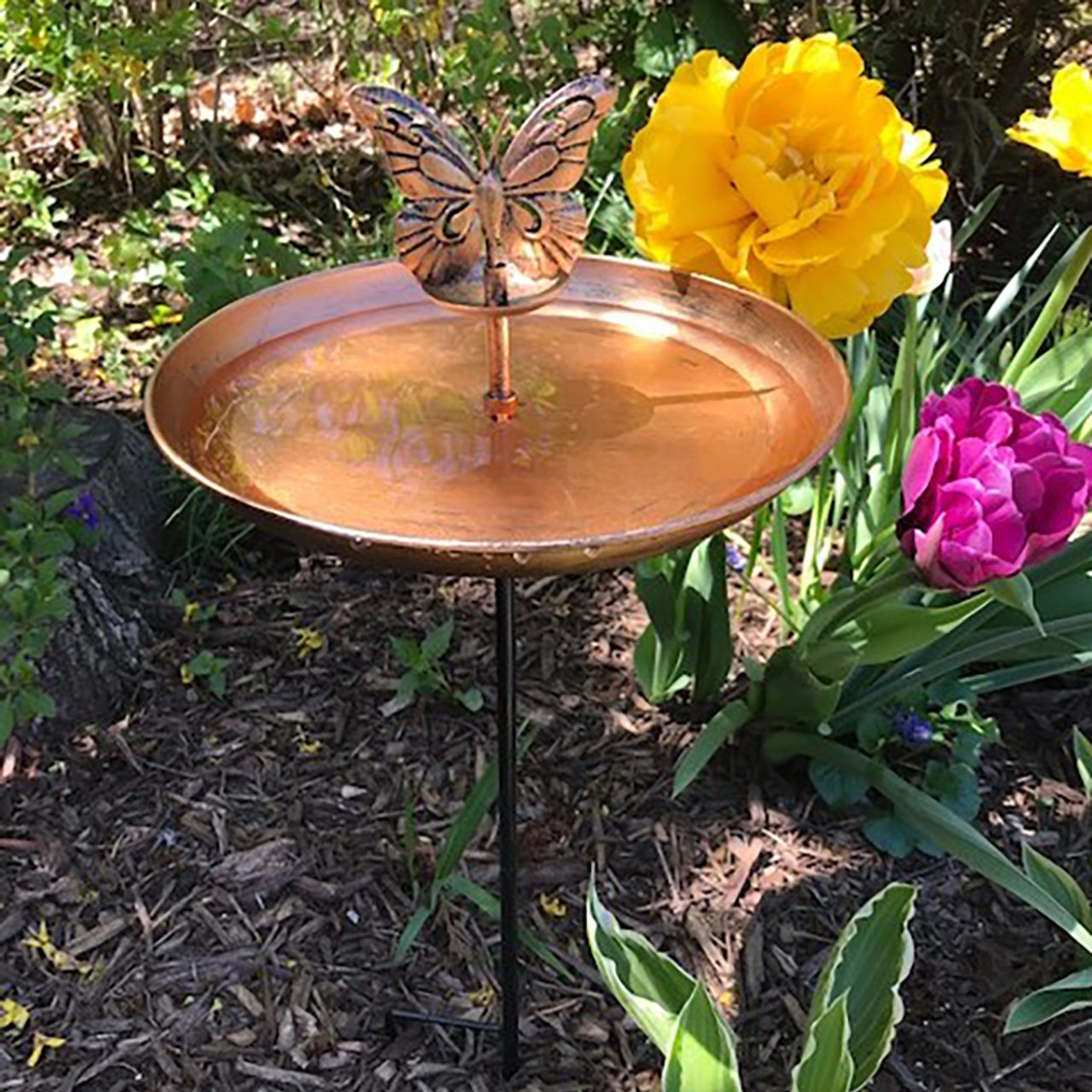 Interchangeable Bronze Butterfly & Bird Bath (1 or 2-Pack) product image