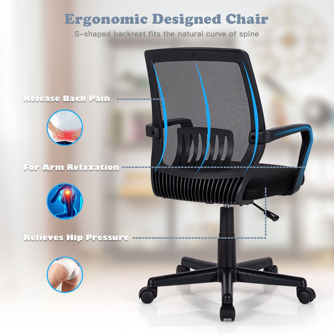 Height Adjustable Mid-Back Mesh Chair  product image