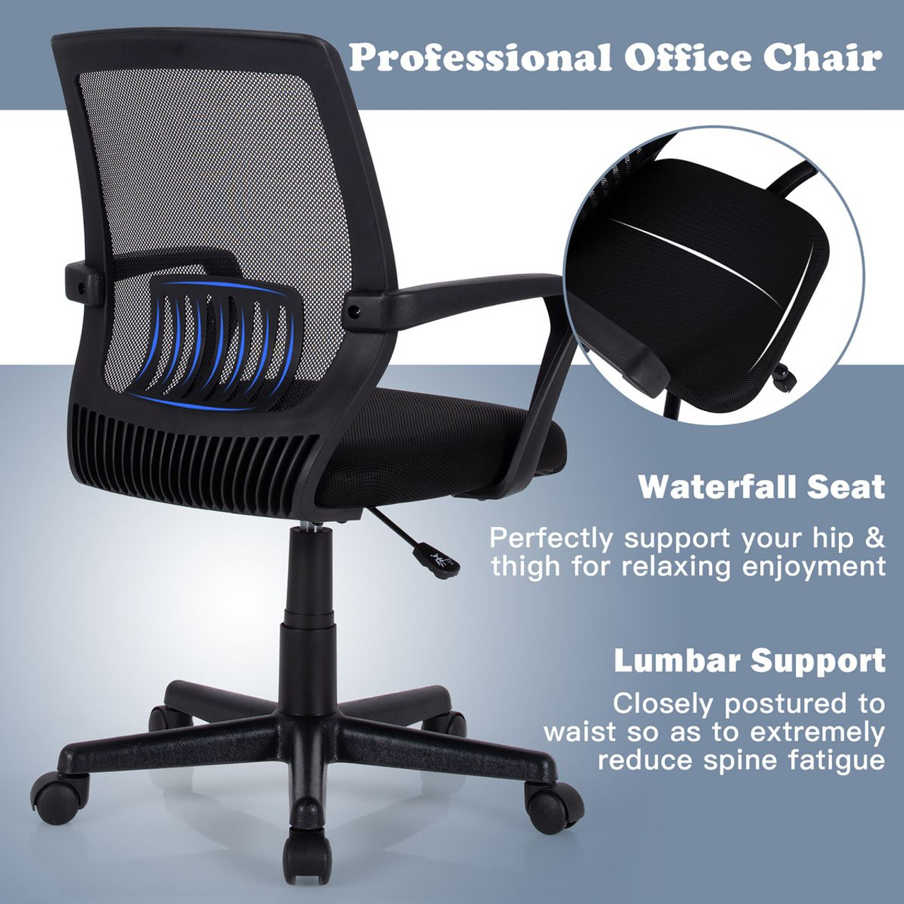 Height Adjustable Mid-Back Mesh Chair  product image