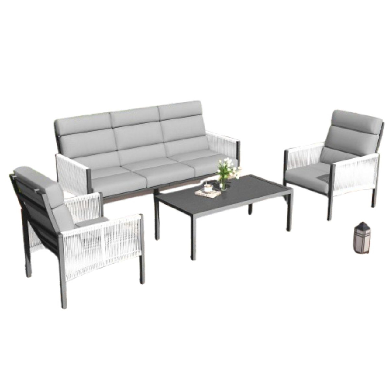 4-Piece Aluminum Patio Furniture Set with Coffee Table product image