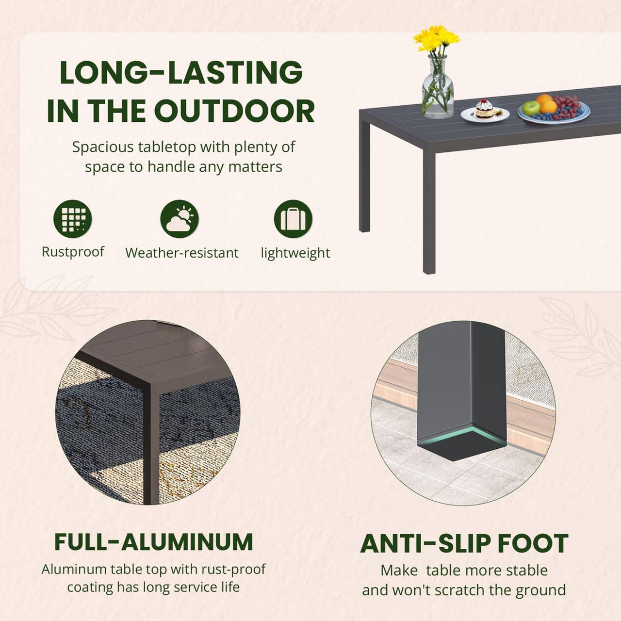4-Piece Aluminum Patio Furniture Set with Coffee Table product image