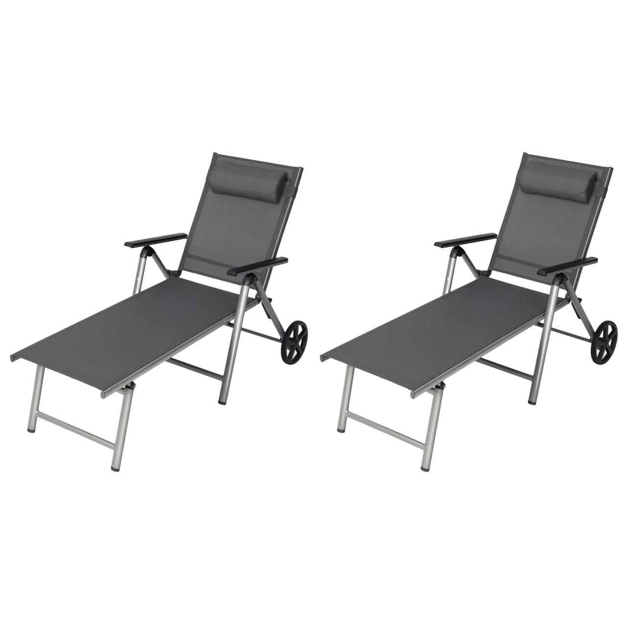 Aluminum Recliner Folding Chaise Lounge Chair (1 or 2-Pack) product image