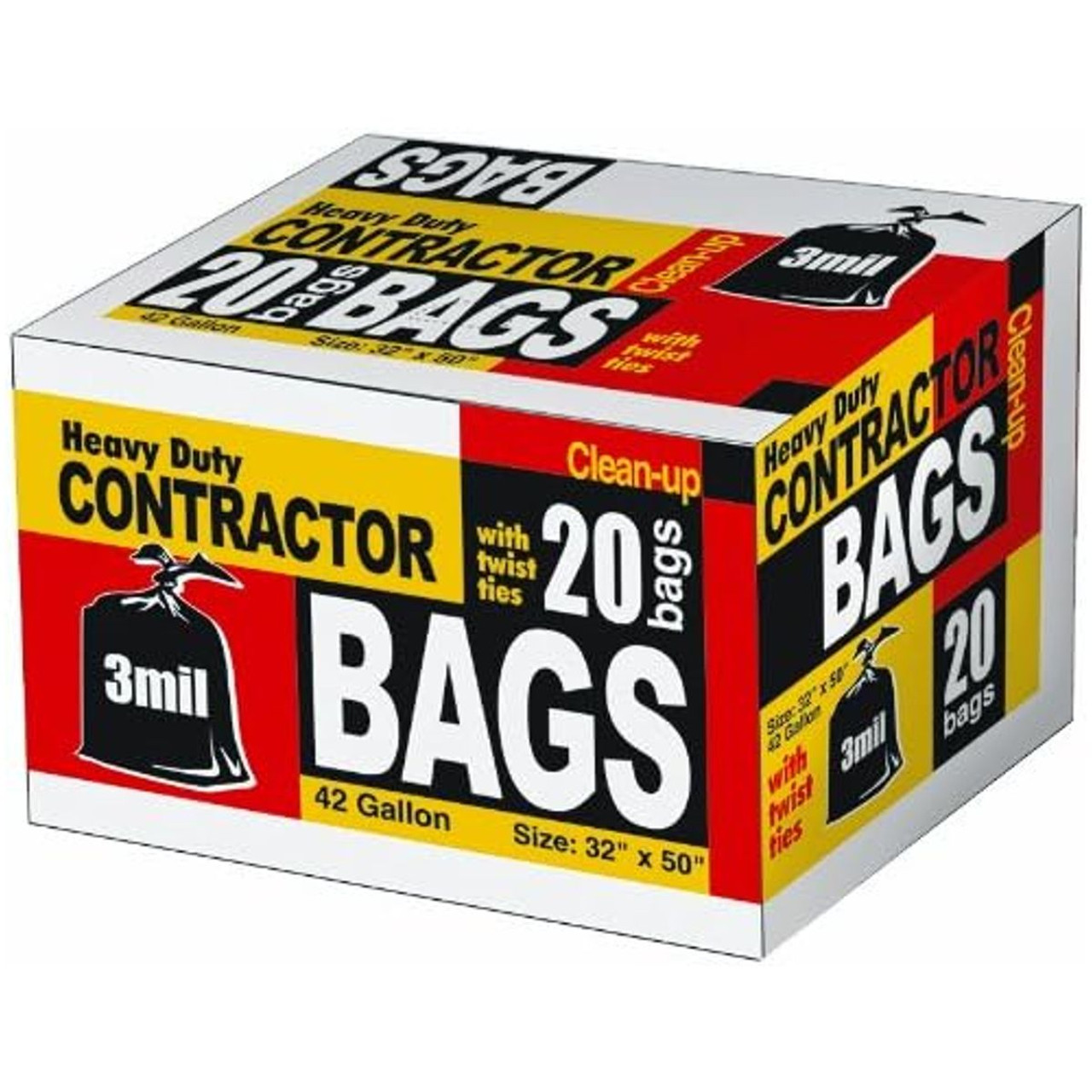 42-Gallon Heavy-Duty Contractor Garbage Bags (20 Count) product image