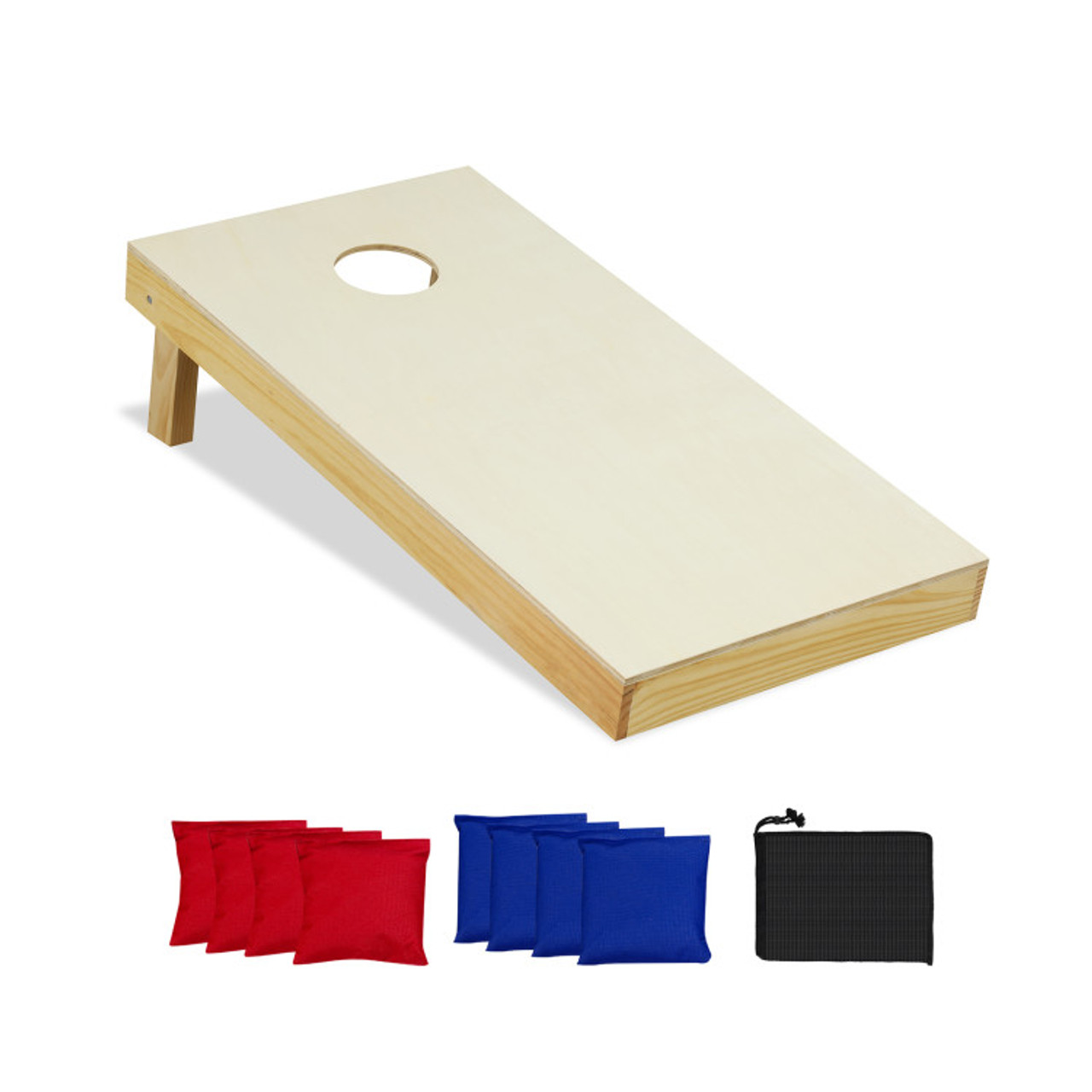 Solid Wood Portable Cornhole Game with 8 Bags (2 Sizes) product image