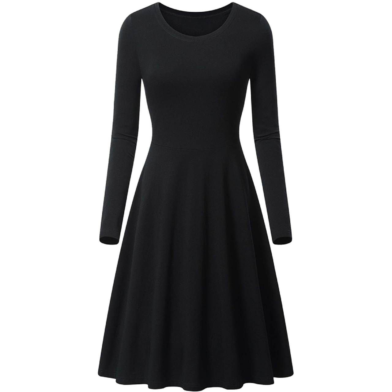 Women's Long Sleeve Solid Color Flared Skater Dress product image