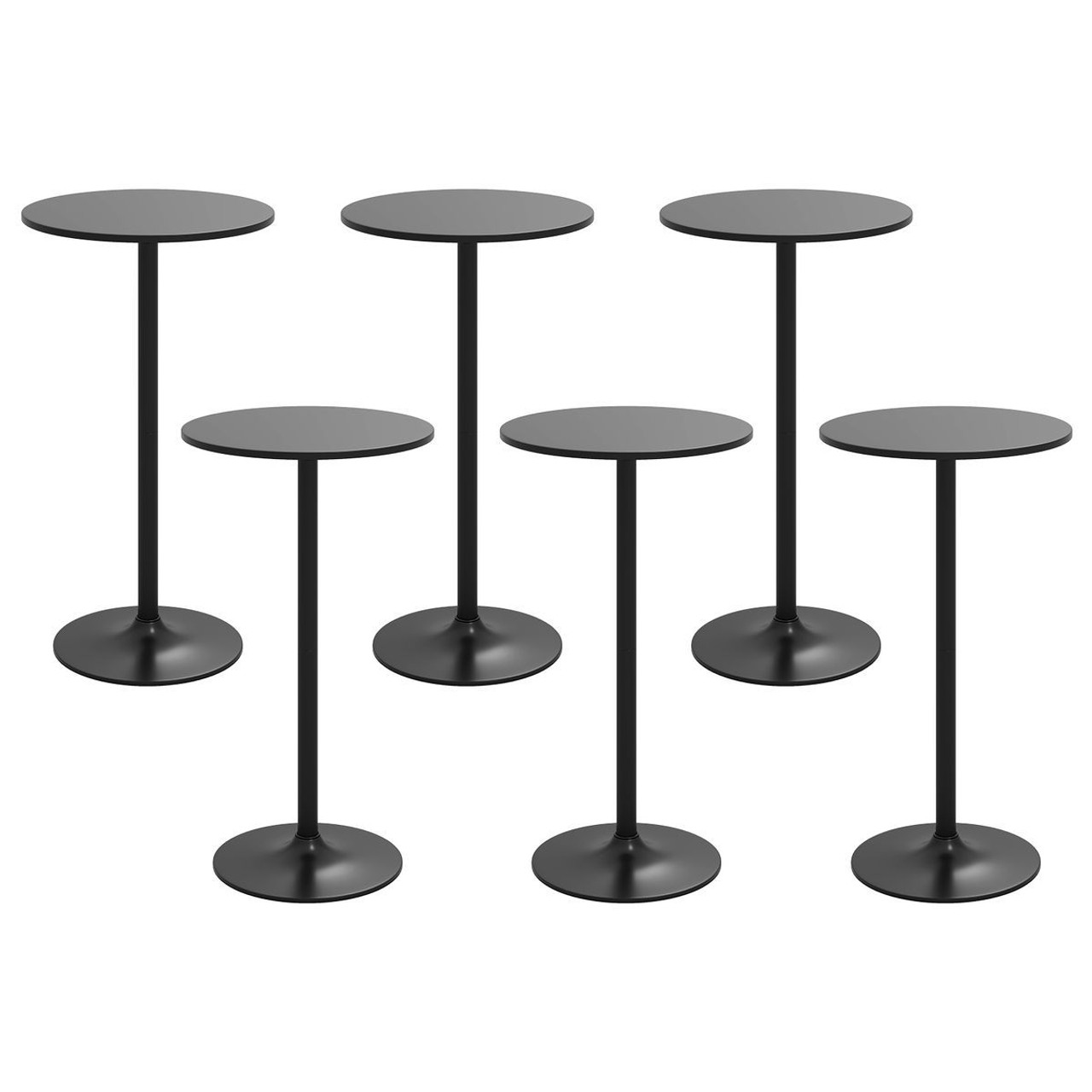 24-Inch Modern Round Cocktail Table with Metal Base (2 to 6-Pack) product image