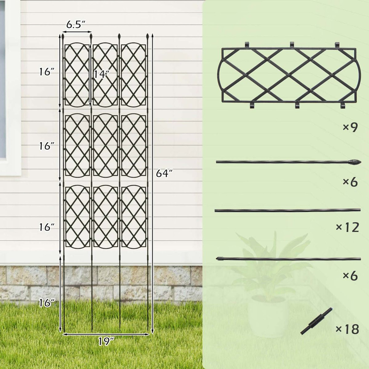 58" x 73" Garden Trellis for Climbing Plants  product image