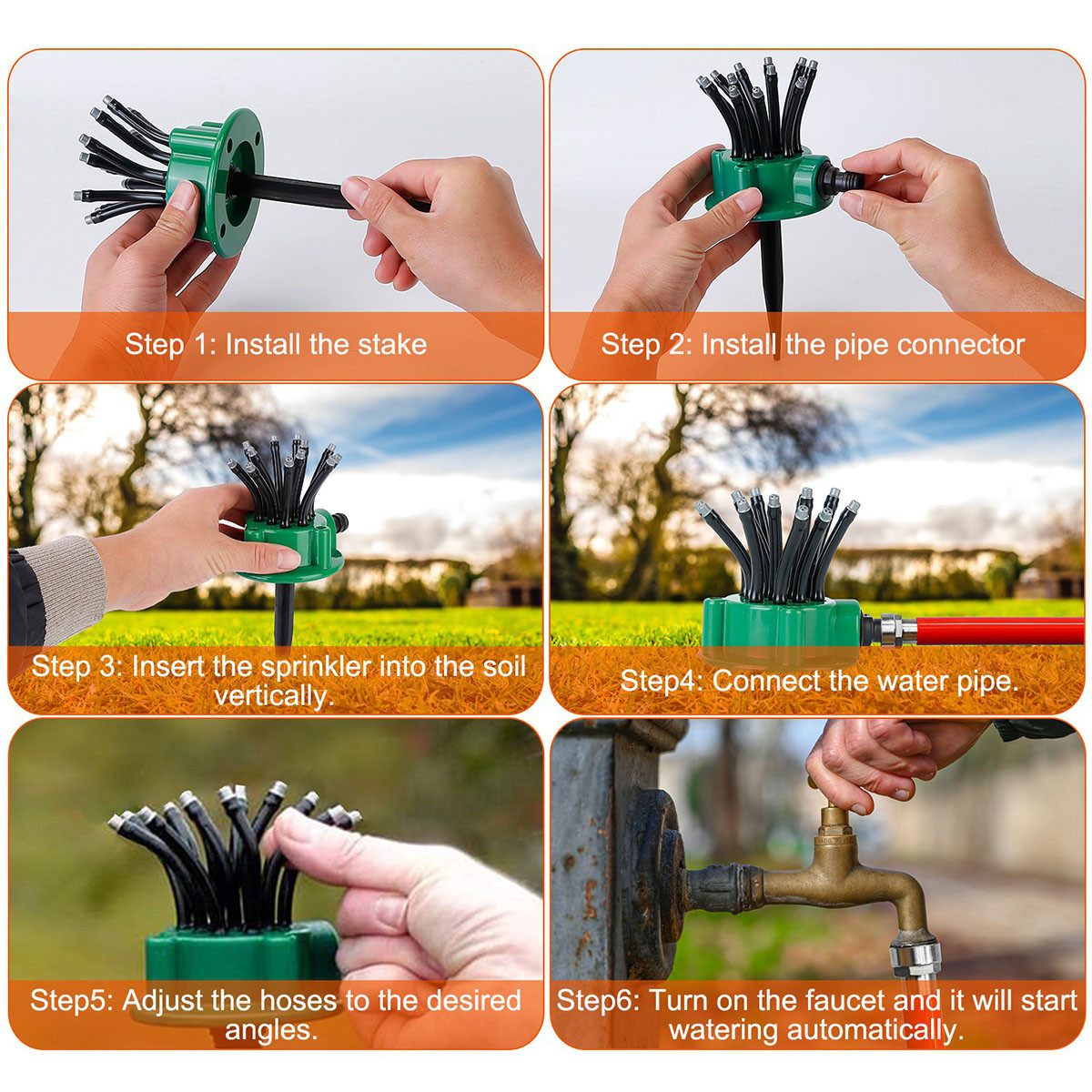 360-Degree Flexible Lawn Sprinkler product image