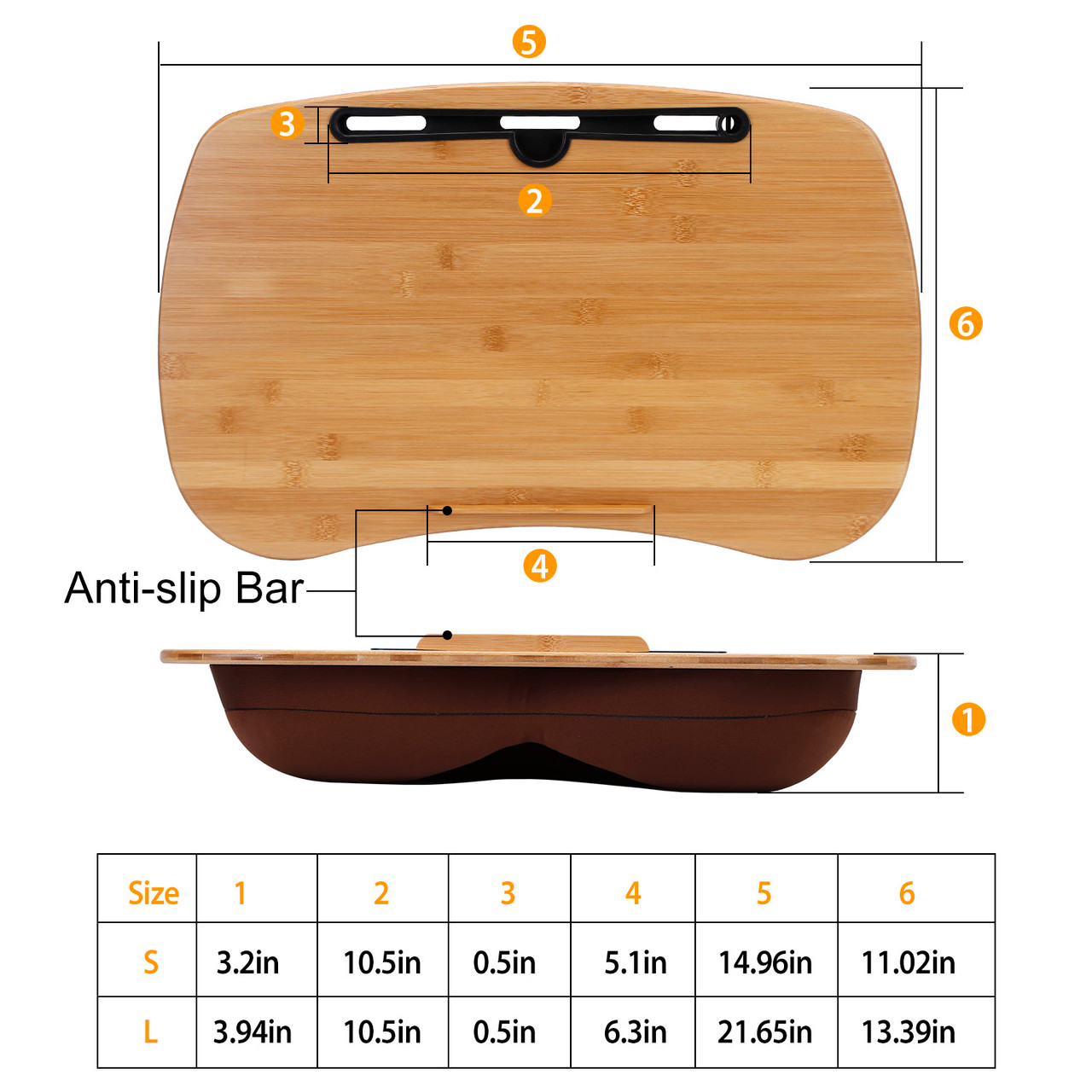 iMounTEK® Bamboo Laptop Lap Desk with Pillow Cushion product image