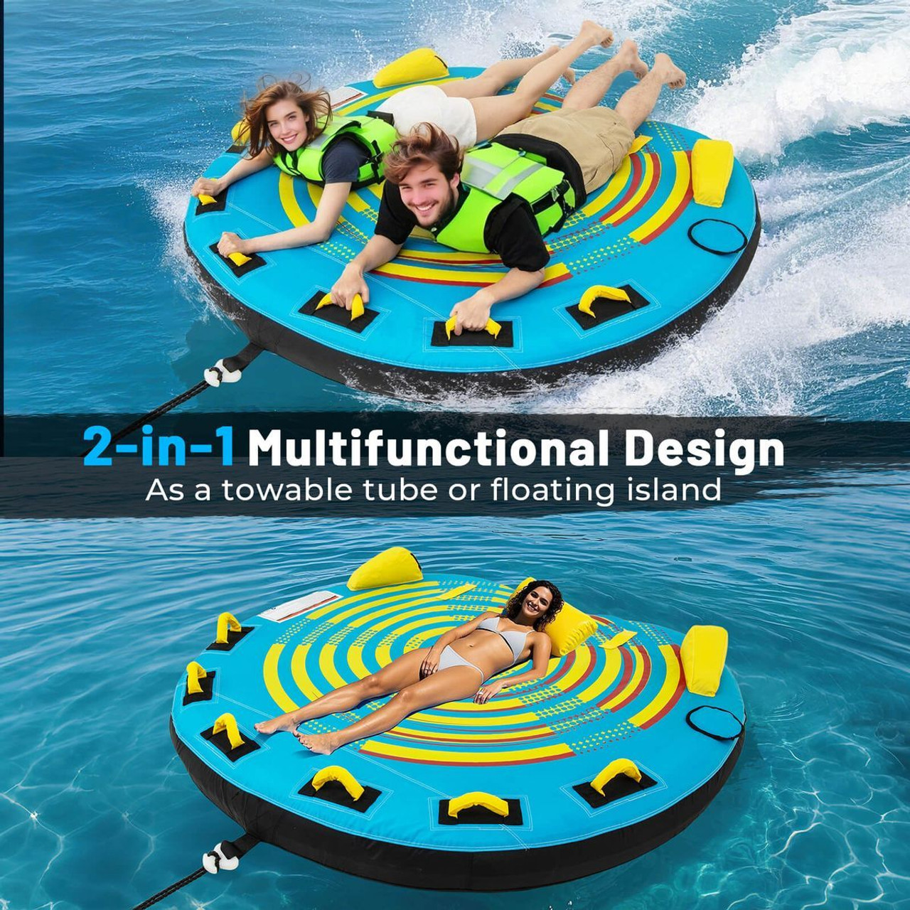 Towable Tube with Quick Connector & Drainage System for Boating product image