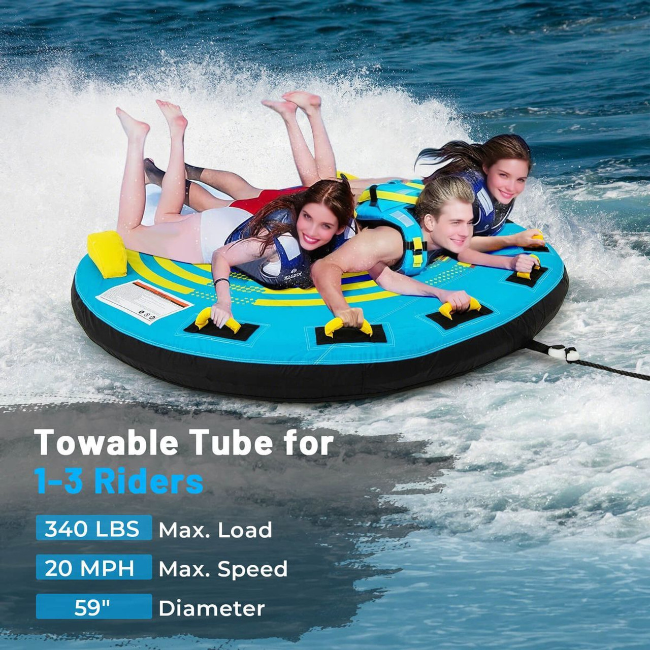 Towable Tube with Quick Connector & Drainage System for Boating product image