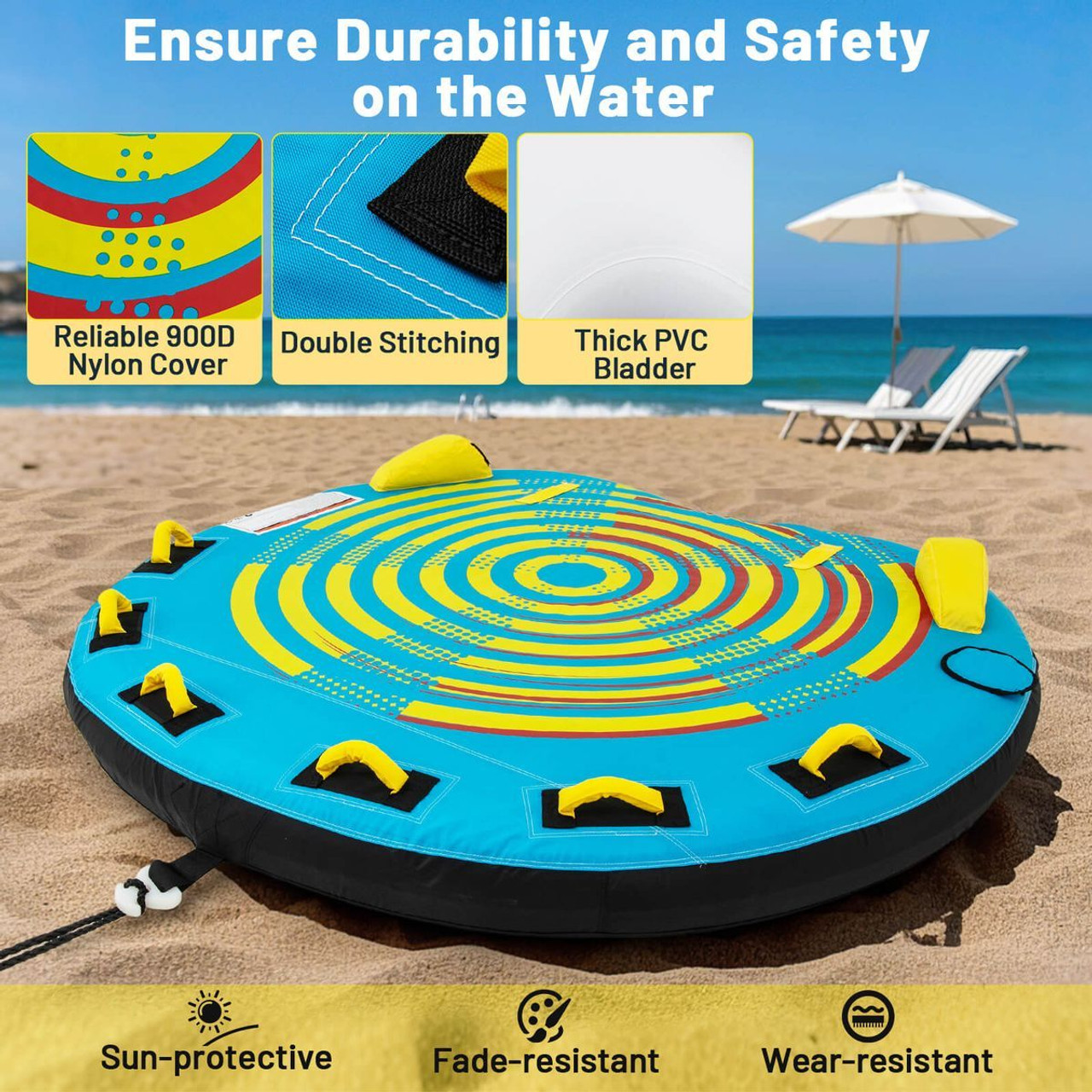 Towable Tube with Quick Connector & Drainage System for Boating product image