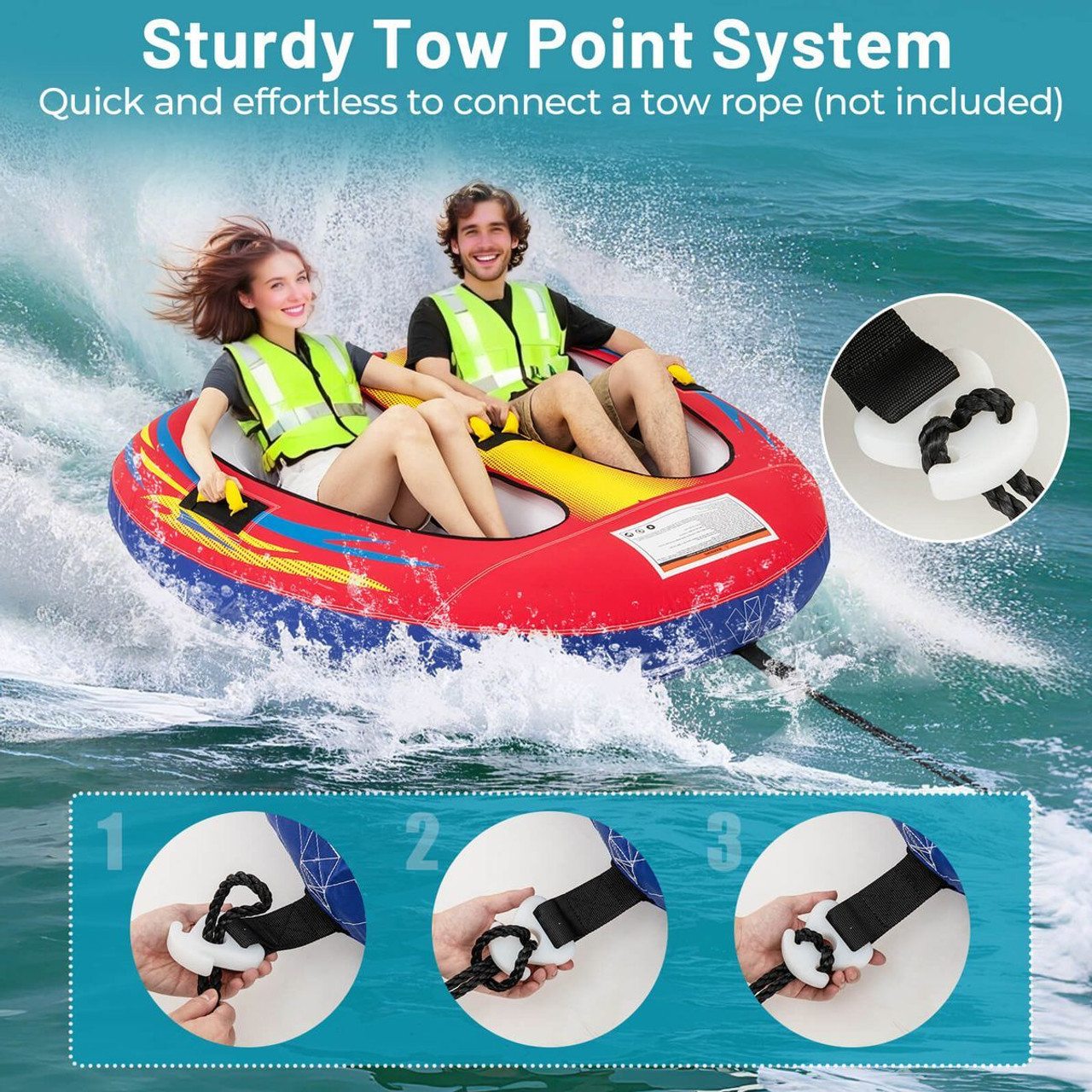 Towable Tube with Quick Connector & Drainage System for Boating product image