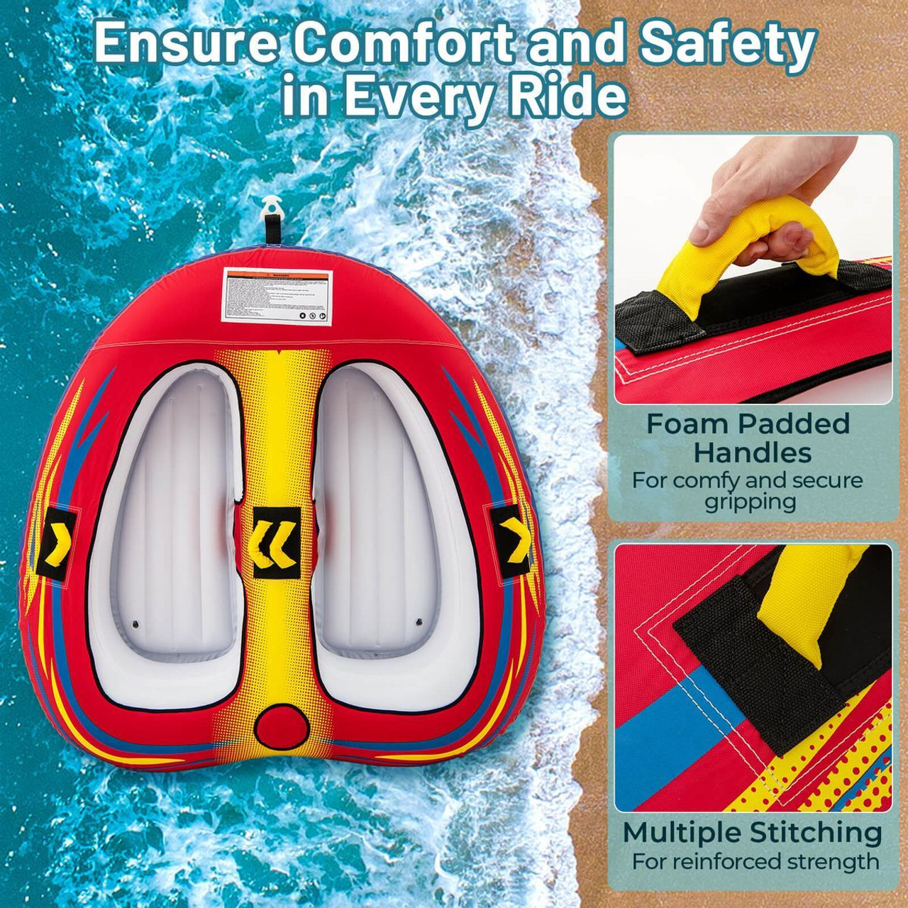 Towable Tube with Quick Connector & Drainage System for Boating product image
