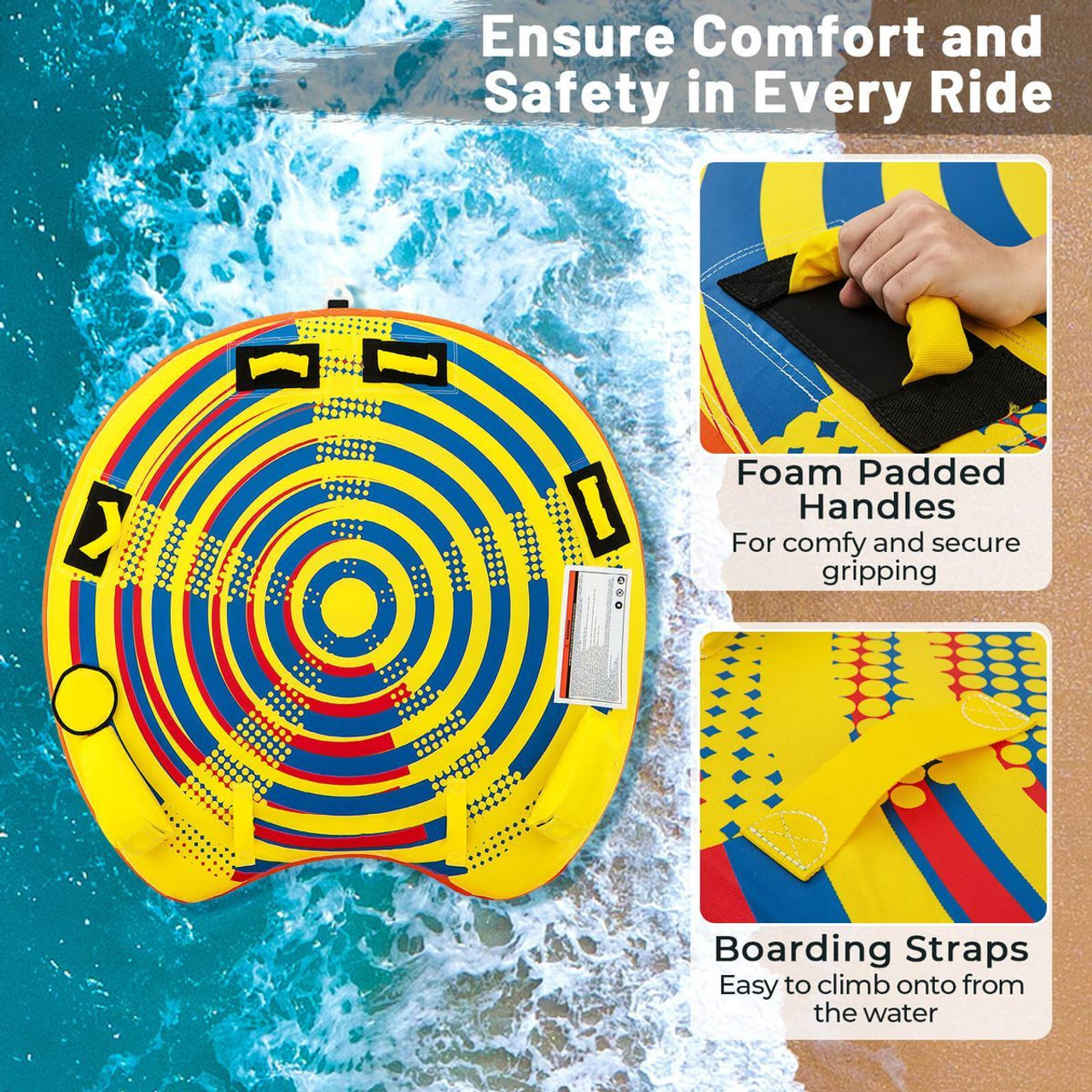 Towable Tube with Quick Connector & Drainage System for Boating product image