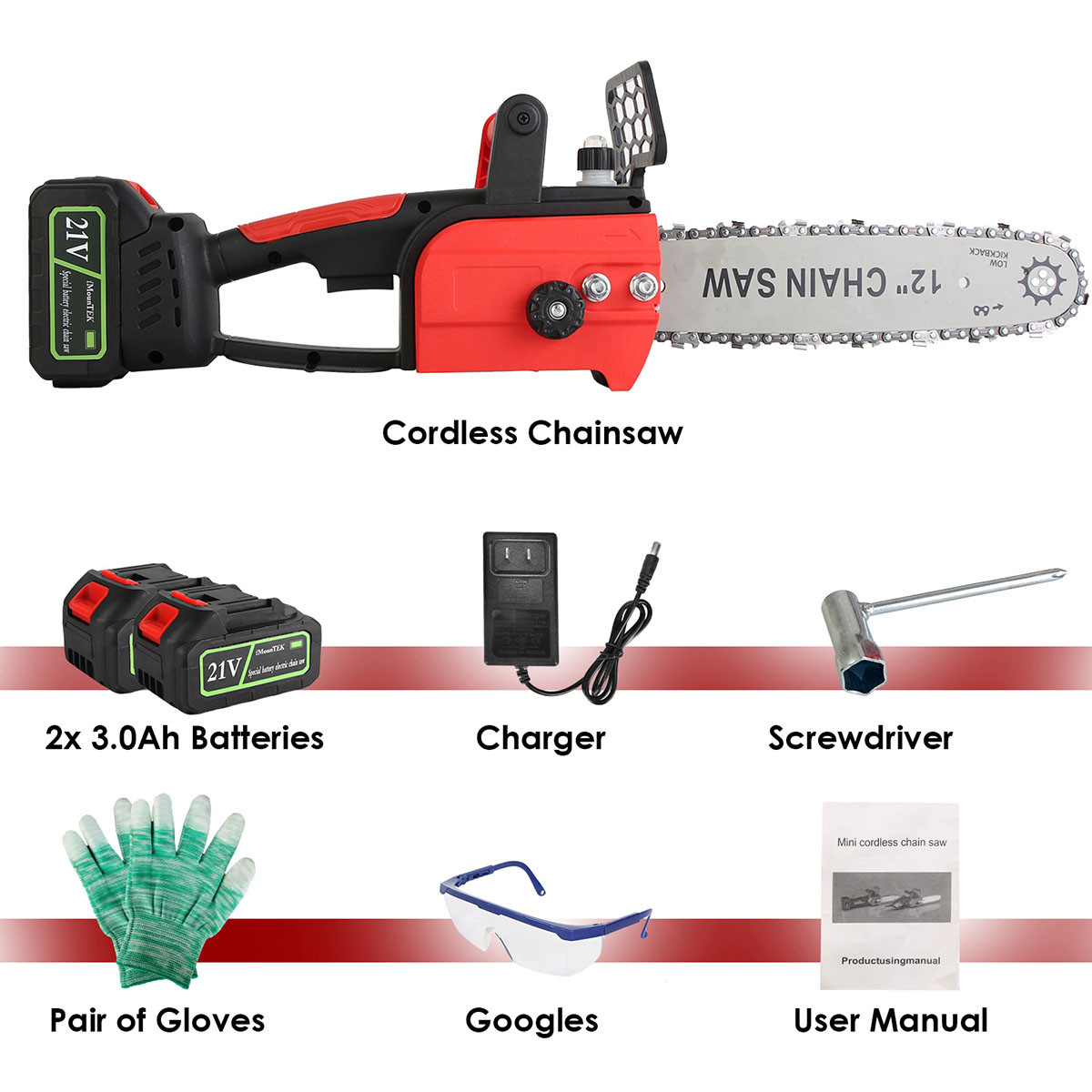 Imountek 12" Electric Cordless Chainsaw product image