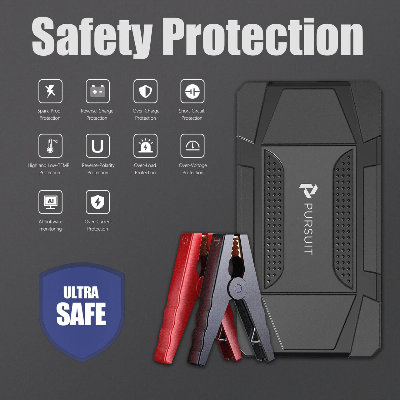 Pursuit Smart 800A 12V Car Jump Starter and Backup Power Bank product image