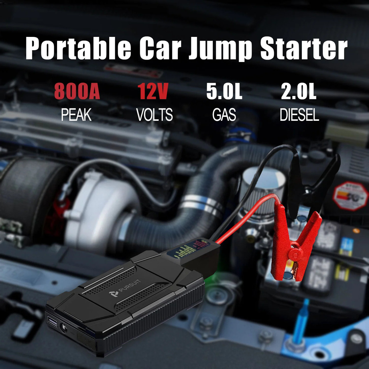 Pursuit Smart 800A 12V Car Jump Starter and Backup Power Bank product image
