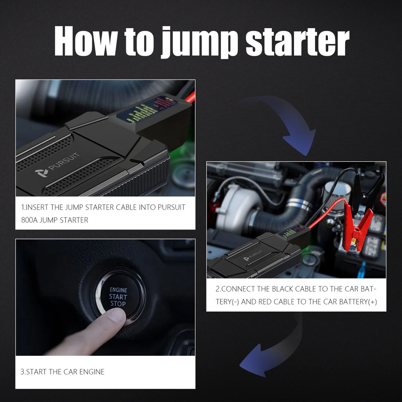 Pursuit Smart 800A 12V Car Jump Starter and Backup Power Bank product image